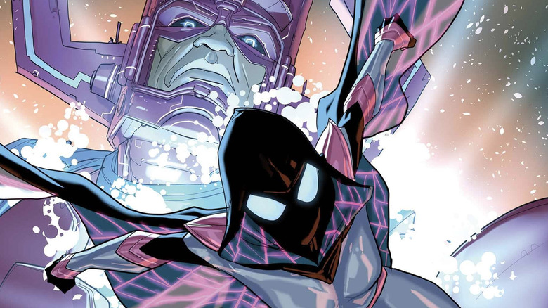 Galactus and his herald, Spider-Gwen