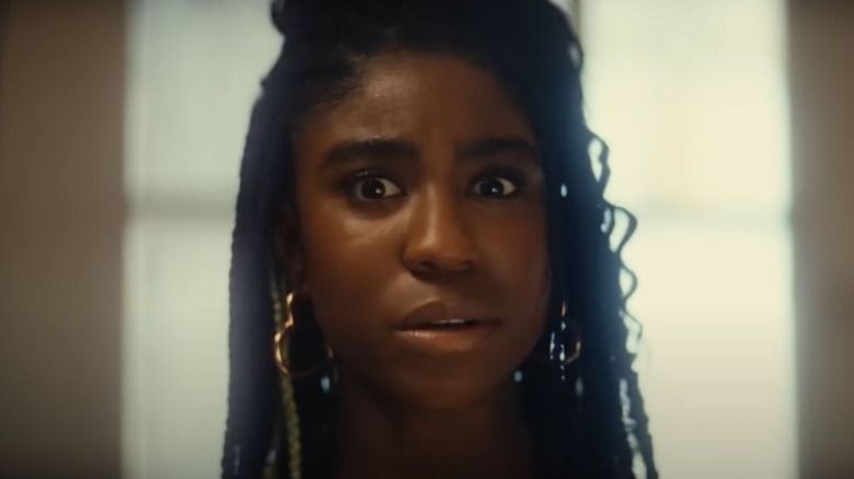 Lyric Ross' Natalie seems to be surprised by Ironheart