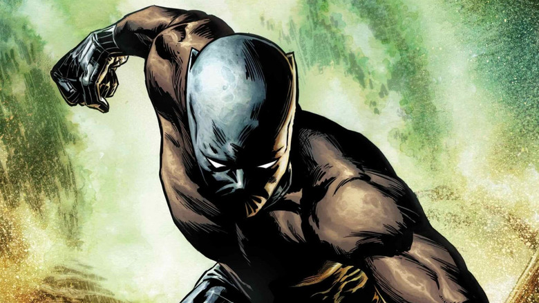 Black Panther standing in the water on the cover of Marvel Knights: The World to Come