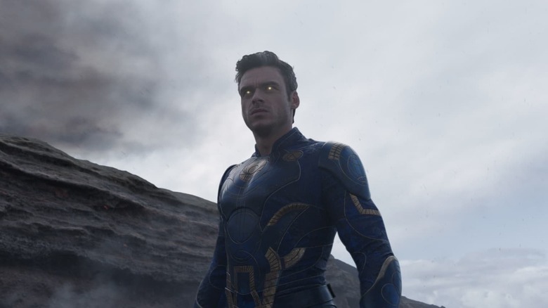 Richard Madden as Ikaris getting ready to shoot lasers out of his eyes in Eternals