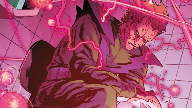 The molecule man sits using his powers