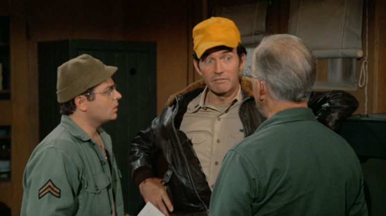 Gary Burghoff, Robert Hogan, and Harry Morgan on M*A*S*H