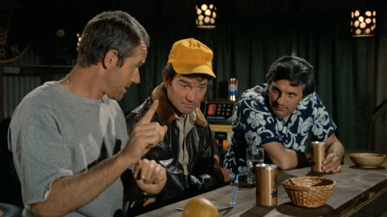 Mike Farrell, Robert Hogan, and Alan Alda on M*A*S*H