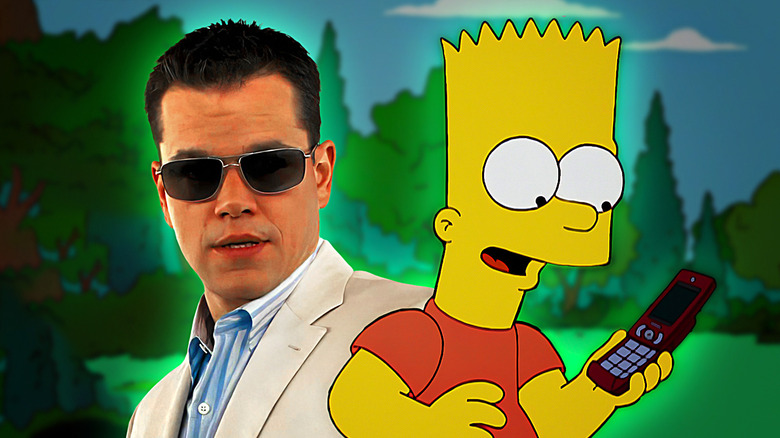 Matt Damon y Bart Simpson