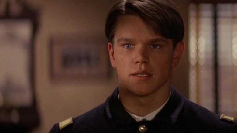 Matt Damon is in uniform as 2nd Lieutenant Britton Davis in Geronimo: An American Legend