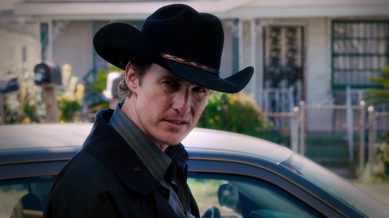 Killer Jor Cooper in a cowboy hat in Killer Joe