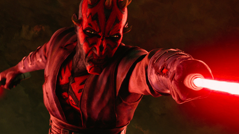 Maul stabbing with his lightsaber in Star Wars: Maul - Shadow Lord