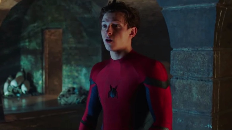 Tom Holland as Peter Parker being confused