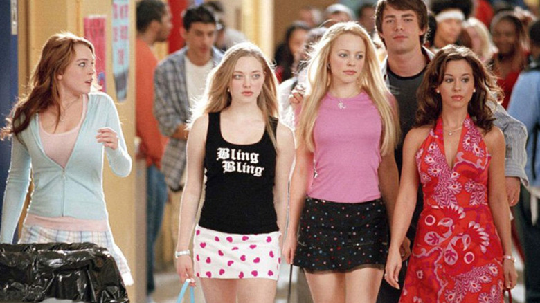 Lindsay Lohan, Amanda Seyfried, Regina George, Jonathan Bennett, and Lacey Chabert in Mean Girls