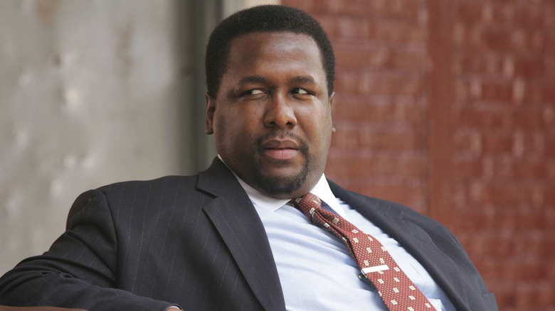 Det. William "Bunk" Moreland (Wendell Pierce) casts a suspicious glance in HBO's The Wire
