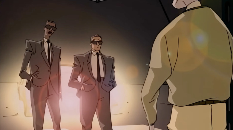 ఏజెంట్ J మరియు ఏజెంట్ K మెన్ ఇన్ బ్లాక్: ది సిరీస్‌లో మానవునిగా మారువేషంలో ఉన్న గ్రహాంతరవాసిని ఎదుర్కొంటారు