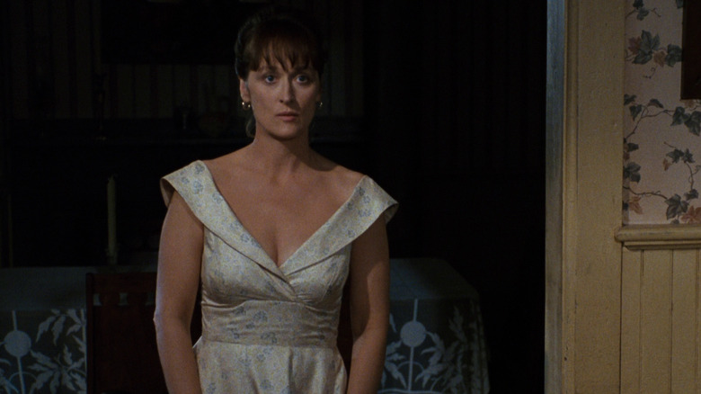 Meryl Streep as Francesca Johnson stands alone in The Bridges of Madison County