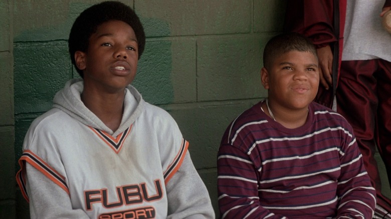 Michael B. Jordan as Jamal speaks to the other kids on the baseball team in Hardball