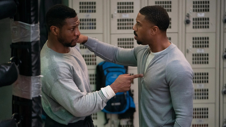 Jonathan Majors and Michael B. Jordan in Creed III