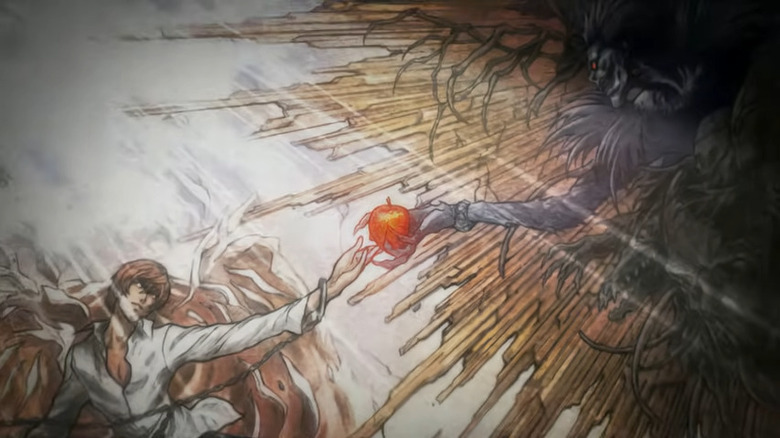 death note light ryuk and apple