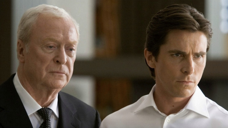 Michael Caine and Christian Bale in The Dark Knight
