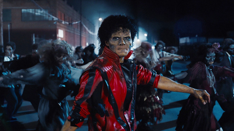 Jaafar Jackson as Michael Jackson dancing in the Thriller video in Michael