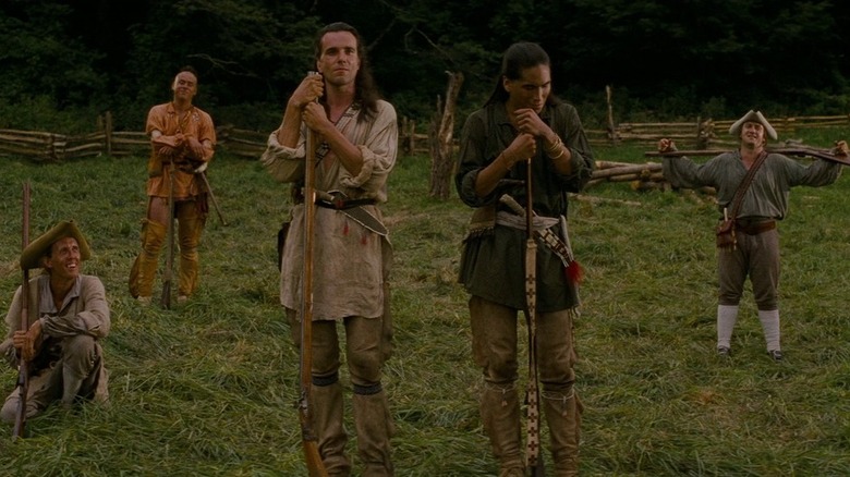 Last of the Mohicans Hawkeye poses with company