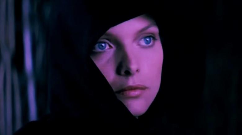 Michelle Pfeiffer's Isabeau of Anjou is shown wearing a hood in Ladyhawke
