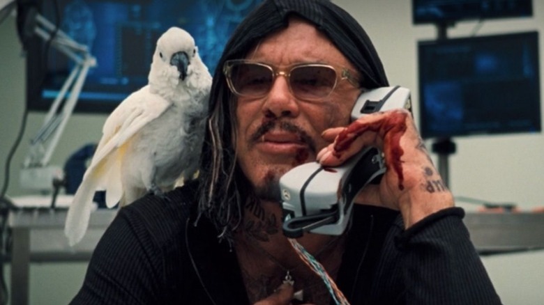 Mickey Rourke in Iron Man 2 with Bird