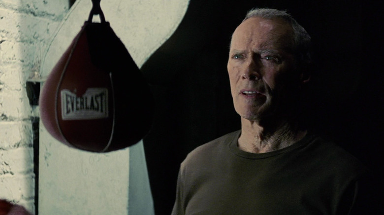 Clint Eastwod with speed bag Million Dollar Baby