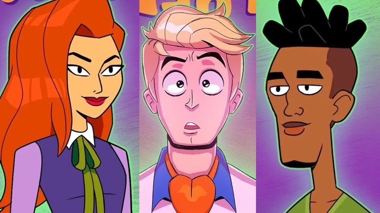 Constance Wu, Glenn Howerton, and Sam Richardson as Daphne, Fred, and Norville in Velma
