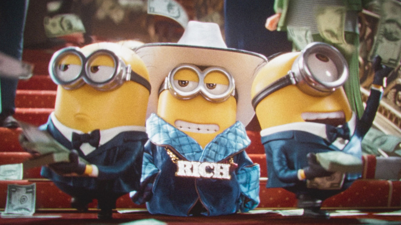 The Minions partying like movie stars in MInions & Monsters