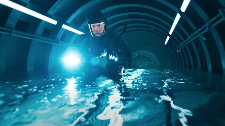 Ethan Hunt (Tom Cruise) in a submerged submarine in Mission: Impossible - The Final Reckoning