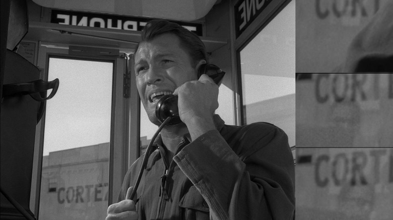 Earl Holliman as Mike Ferris with reflected film crew member