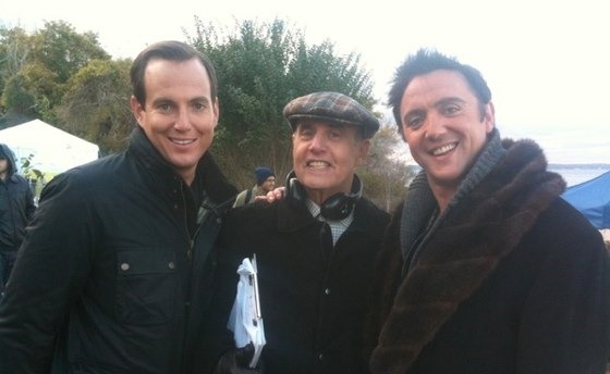 Will Arnett, Jeffrey Tambor, and Peter Serafinowicz on Running Wilde set