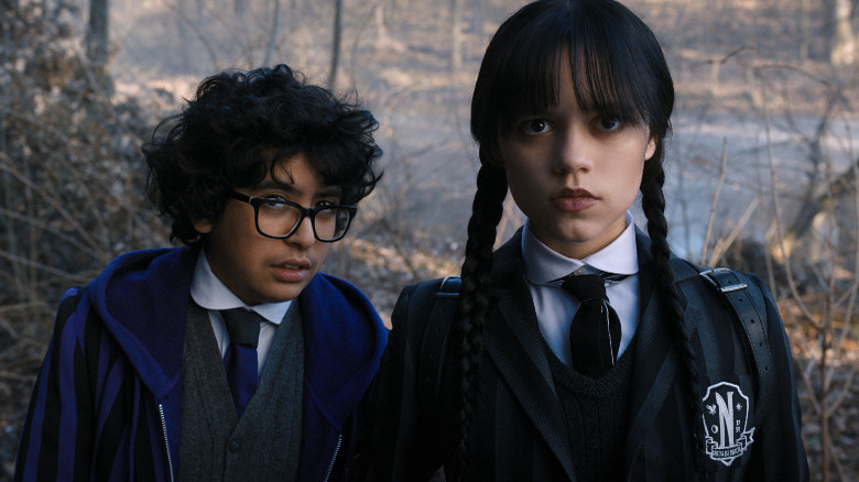 Moosa Mostafa and Jenna Ortega in Wednesday