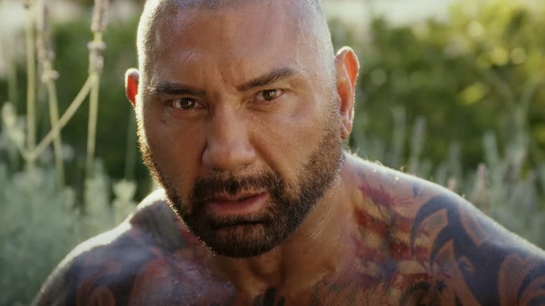 Dave Bautista tattoos Glass Onion