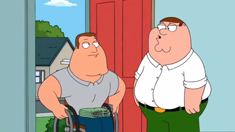 Joe Swanson entering Peter Griffin's house