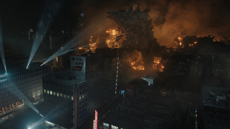 Godzilla rampaging through the city in the dream sequence in Monarch: Legacy of Monsters Season 2