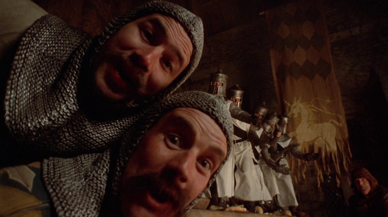 A group of singing knights from Camelot in Monty Python and the Holy Grail