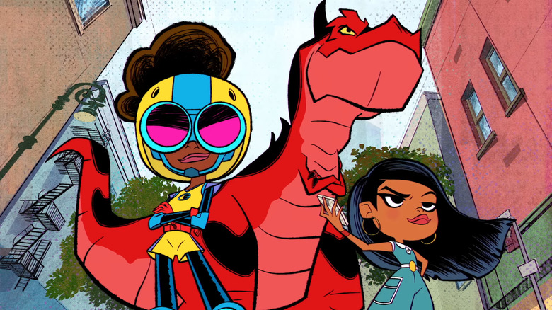 Moon Girl, Devil Dinosaur, and Casey in Moon Girl and Devil Dinosaur