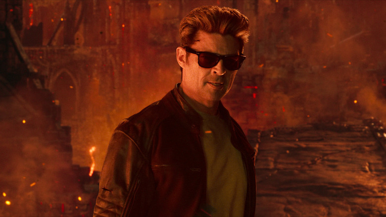 Karl Urban as Johnny Cage surrounded by fire and lava in Mortal Kombat II