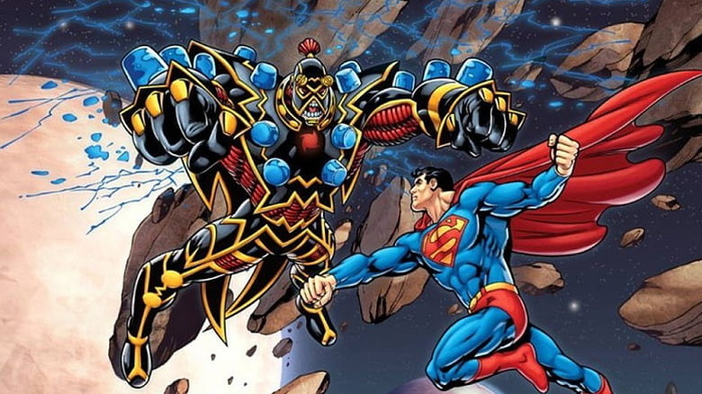 Superman battles Imperiex in space in DC Comics