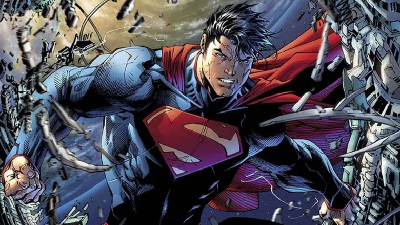 Superman breaks out of a metal cell in DC Comics