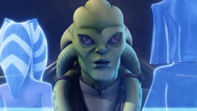 Kit Fisto in Attack of the Clones speaking to holographs