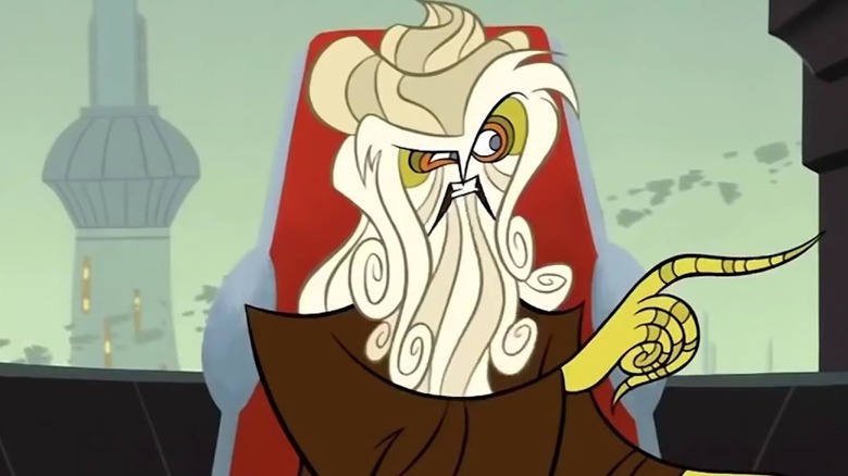 Oppo Rancisis pointing his finger in Star Wars: Clone Wars