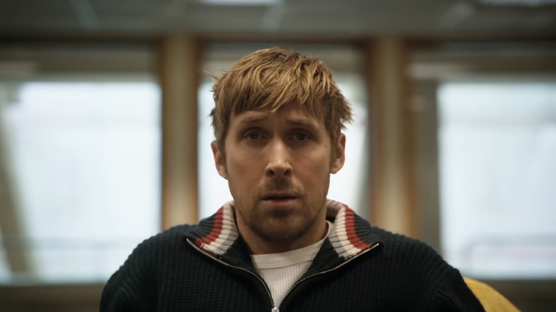 Ryan Gosling's Ryland Grace looks worried in closeup in Project Hail Mary