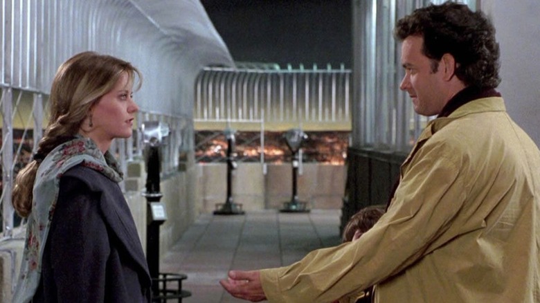 Meg Ryan as Annie Reed and Tom Hanks as Sam Baldwin finally meet in Sleepless in Seattle