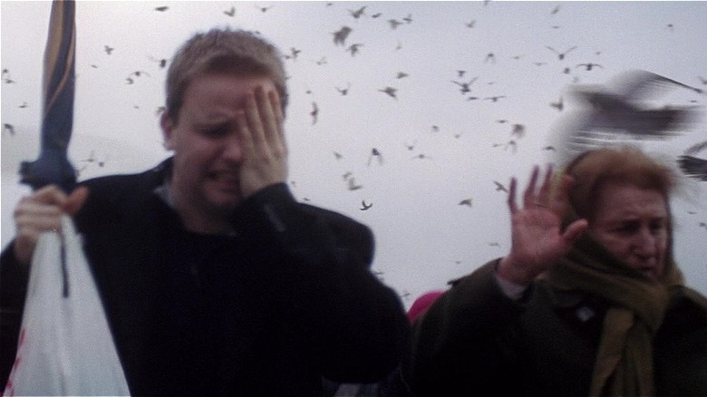 Delroy Lindo, Hilary Swank, and Aaron Eckhart in their ship in The Core