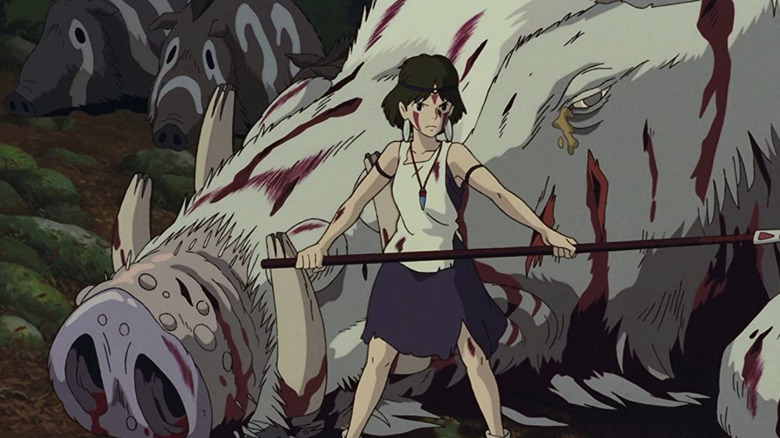 San protecting a boar god