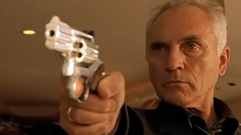Terrence Stamp Points Gun