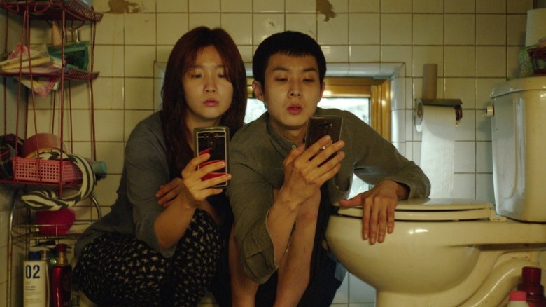 The Kim children struggle for a WiFi signal