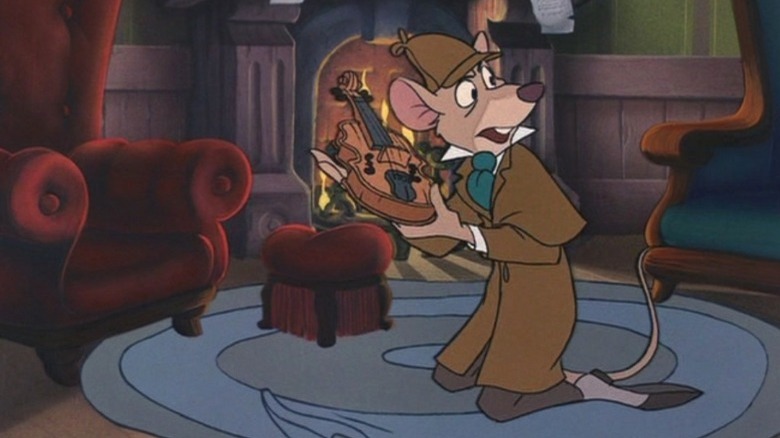 Basil handles his tiny violin