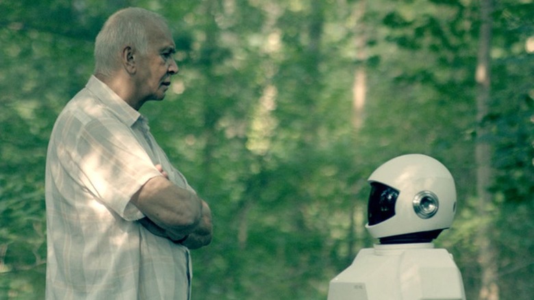 Frank Langella with robot