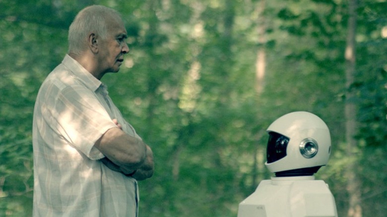 Frank Langella with robot